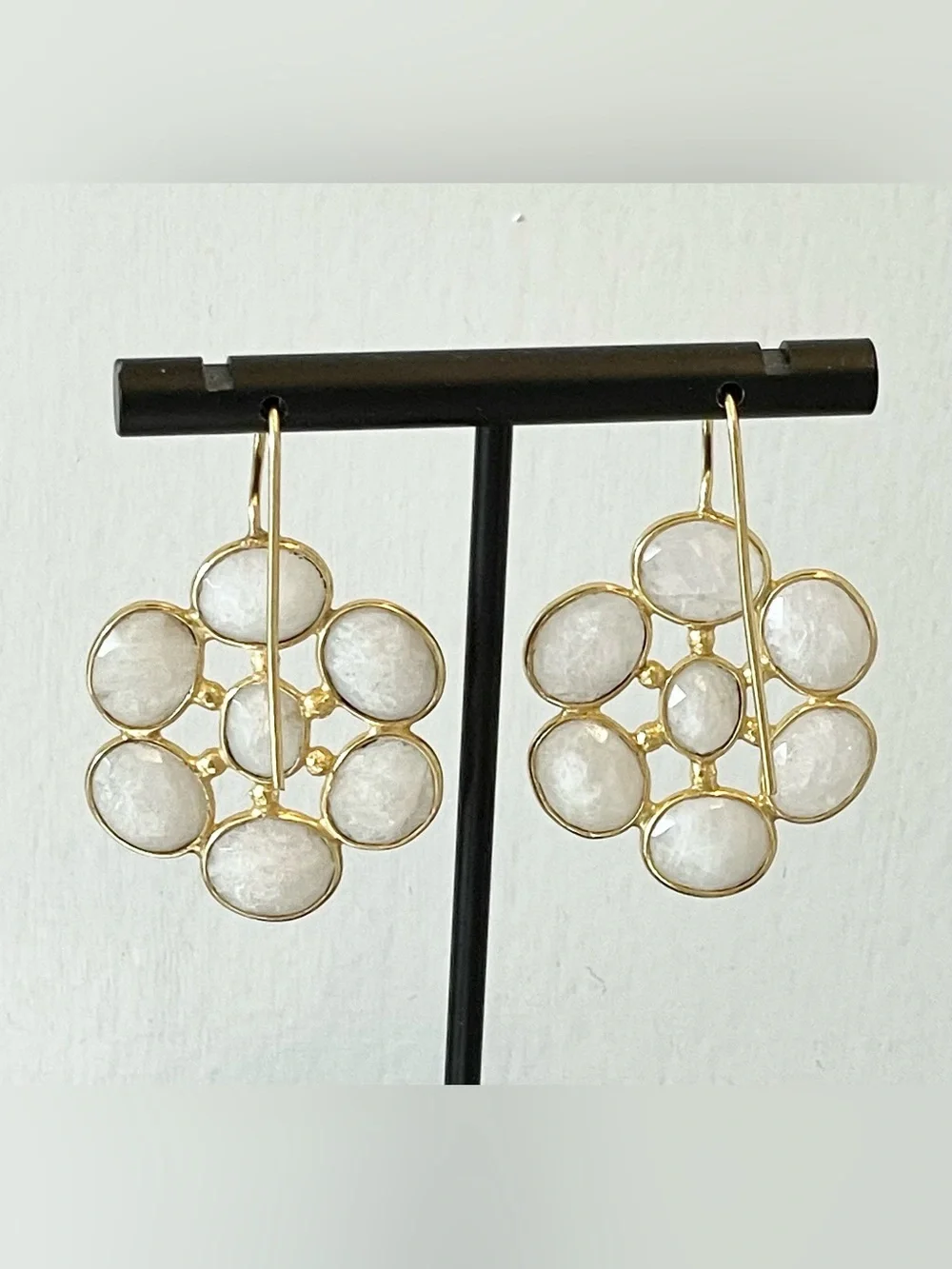 Moonstone Flower Earrings